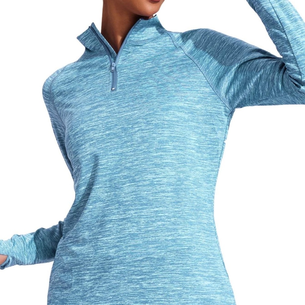 Champion Blue Long Sleeve Athletic sweatshirt